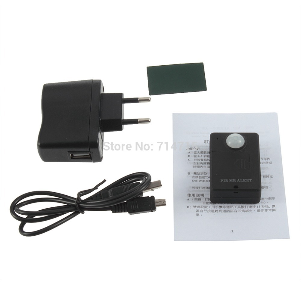1pcs black Mini Wireless PIR Infrared Sensor Motion Detector GSM Alarm System Anti theft YKS