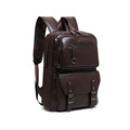 2016 Korean Style Men Backpack Top Quality Leather Double Shoulder Bags School Bag Book Rucksack for