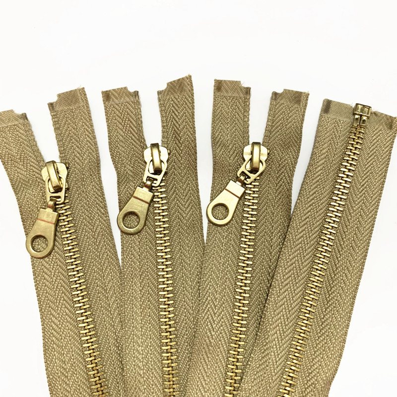 Description Picture 3 of itemSet of 2 Pieces 5# (30-60cm) Brass Metal Separate Open Tail Zippers In with Donut Zippers Pulls  Zippers for Sewing