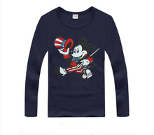 2016 New Spring Autumn Children Tees Fashion Mickey Cartoon Mouse Boys Long Sleeve T shirt Kids
