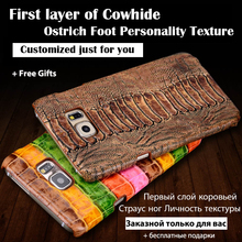 Back Case For Apple iPhone 7 7 Plus 7 Pro Top Quality Luxury Ostrich Texture Cowhide Genuine Leather Mobile Phone Rear Cover Bag