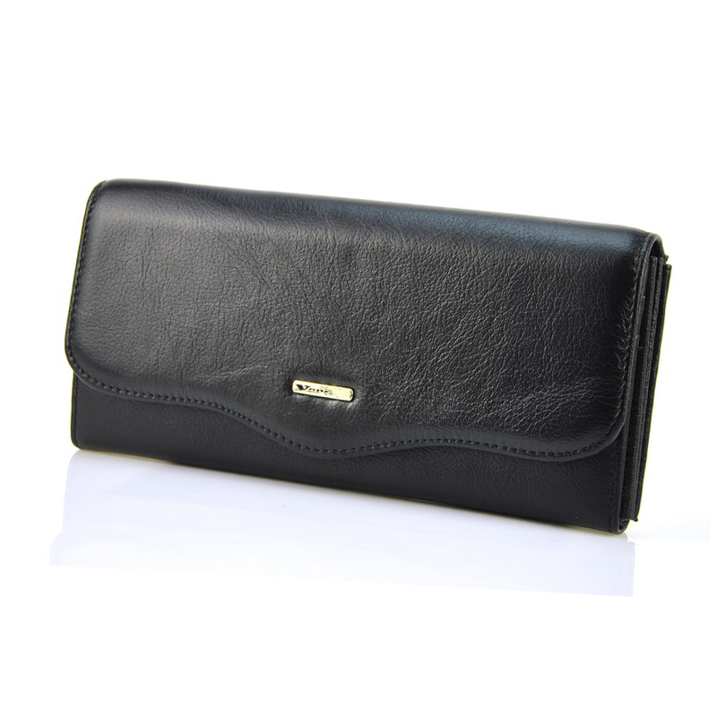 Women Genuine Leather Bifold Wallet Multi Compartment Long Purse Checkbook Organizer Credit Card ...