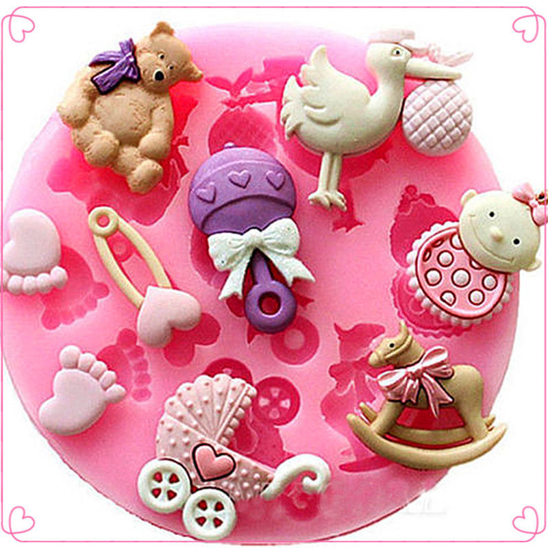 Image of Baby Shower Party 3D Silicone Fondant Mold For Cake Decorating