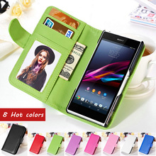 Wallet Flip Leather Case For Sony Xperia Z L36H L36i L36 C6603 C6602 with Photo & Card Holder Slot Stand Mobile phone PU Cover