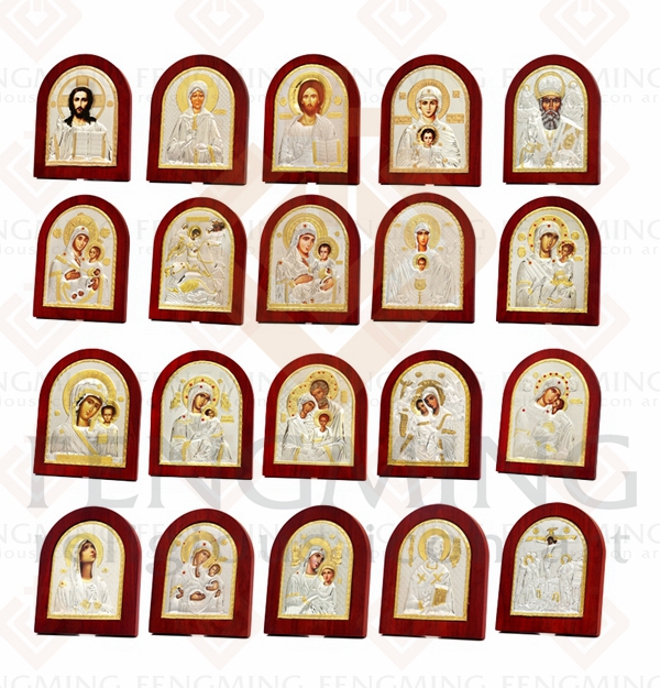 Plating Icon Wood MDF Double Metal Silver Icon Jesus Christ Images