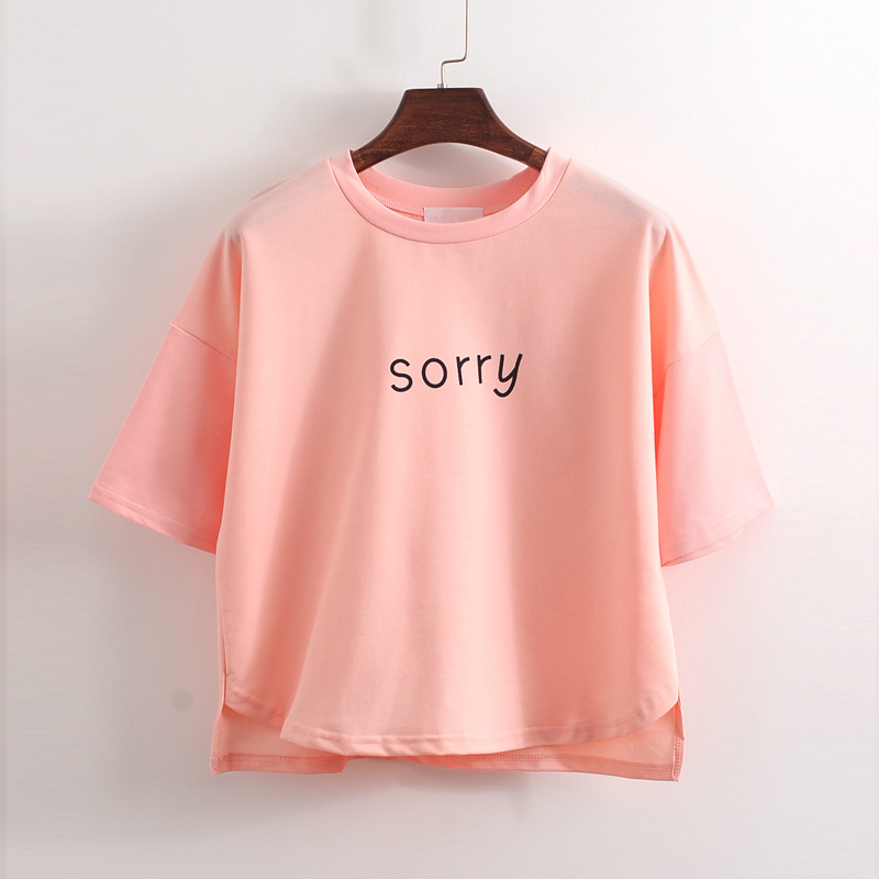 New Arrivals women 2016 Tops Summer Korean Style Cute Fashion pink