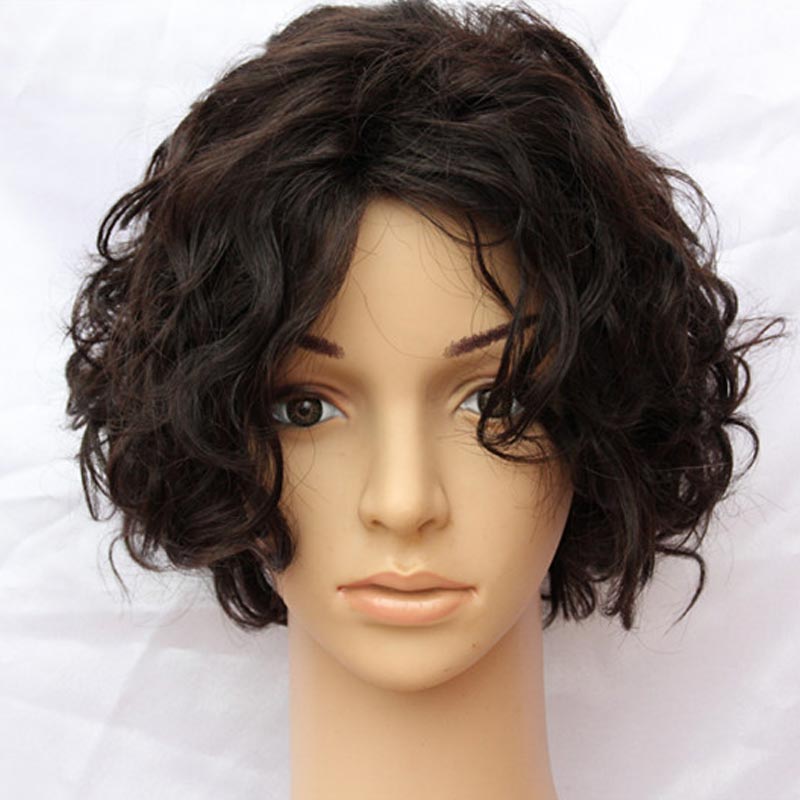 Image of 7A Malaysian human hair wig sale short hair wig 8 inch None bob lace wigs with bangs for black women DHL Fast Free Shipping