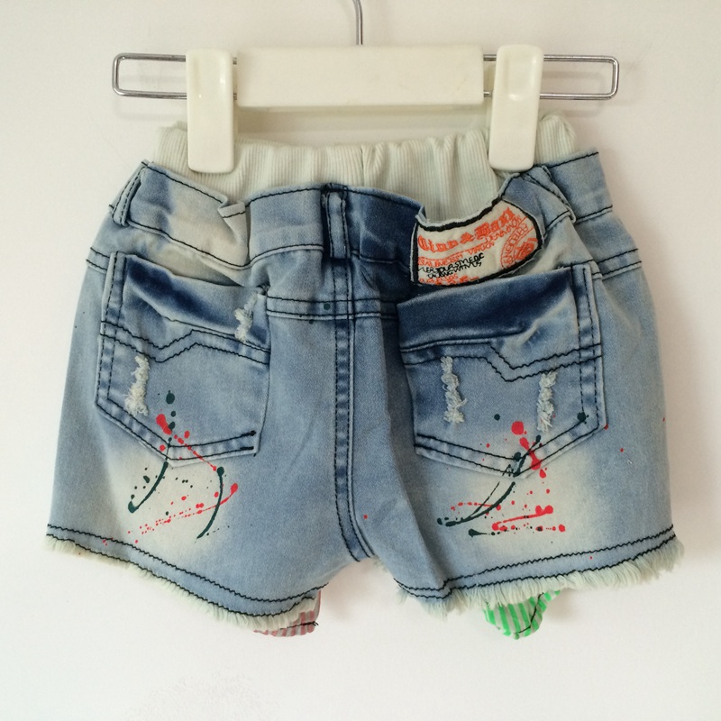 Baby girls ripped jeans shorts 1-2