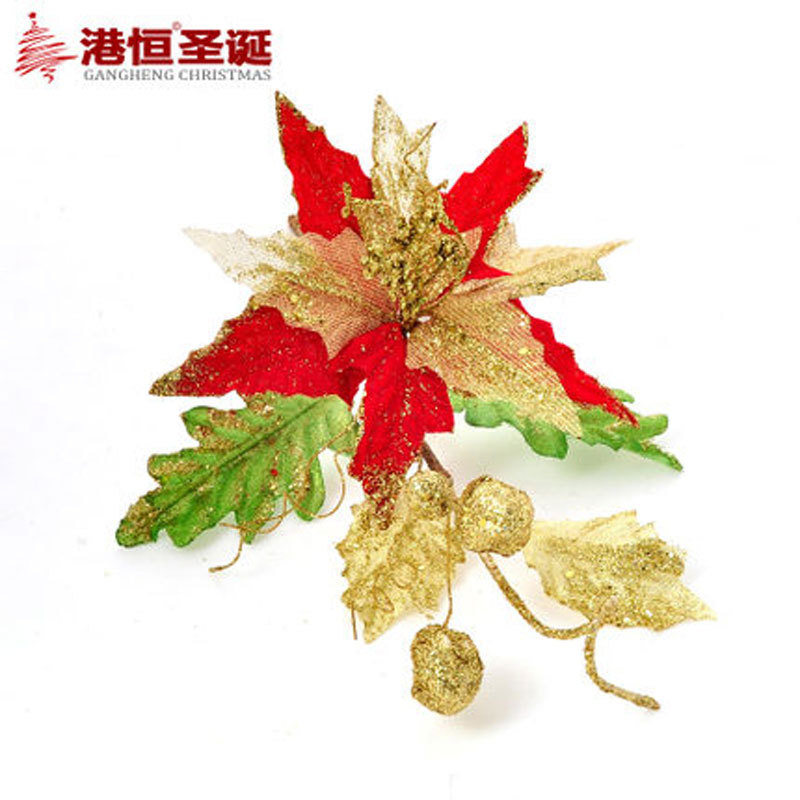 gold red christmas flowers decoration pvc christmas tree gold red christmas flowers decoration pvc christmas tree