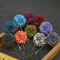 New fashion men brooch flower lapel pin suit boutonniere fabric yarn pin 10 colors button brooches