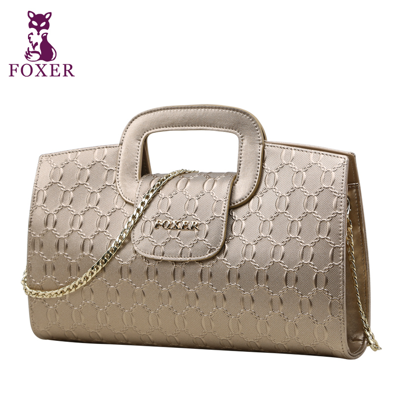 FOXER Women Messenger Bags New Genuine Leather Shoulder Bag Ladies Small Tote Brand Wristlets Designer Handbag High Quality
