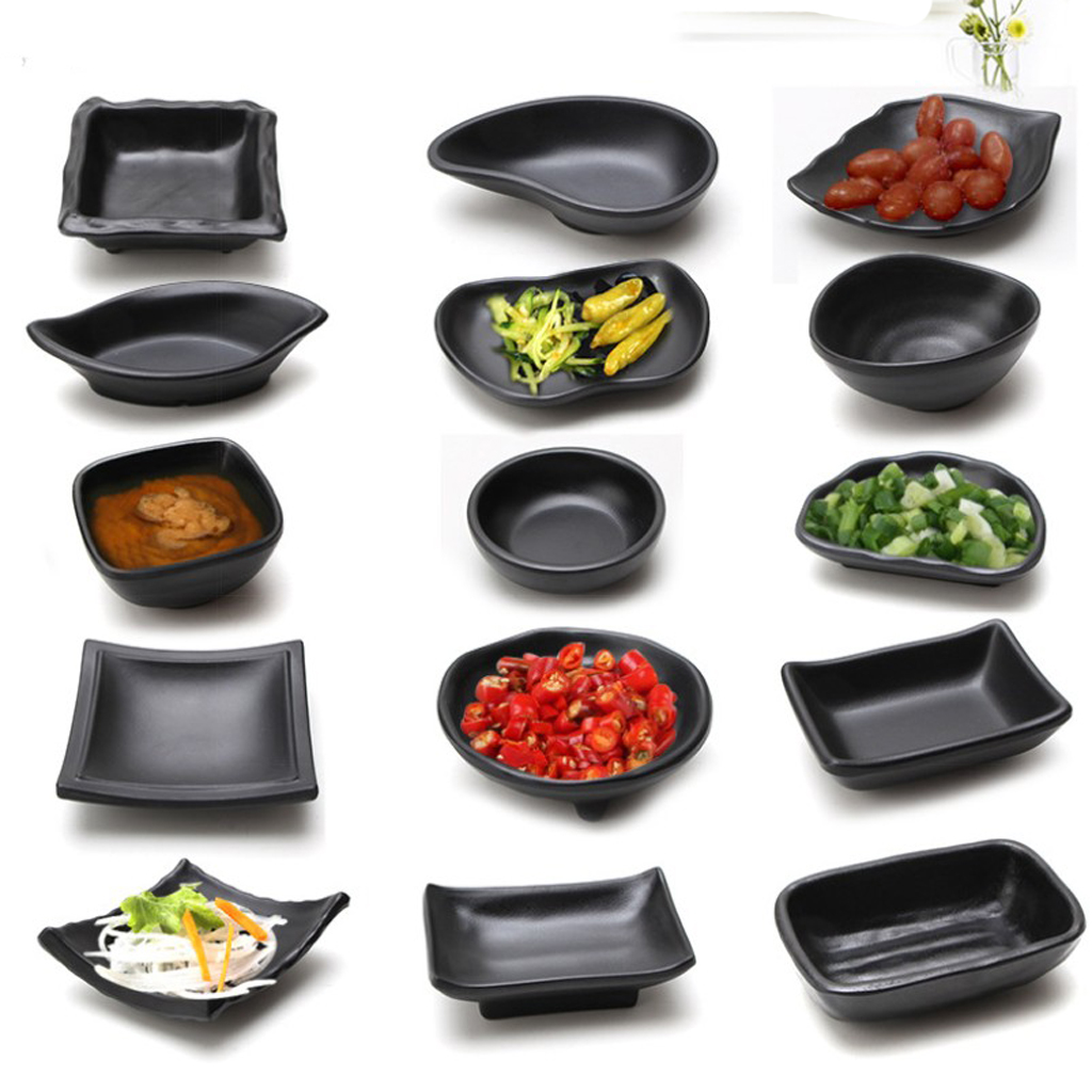 Details about   Melamine Saucer Condiment Dipping Small Dish Plate Sauce Side Snack Melmac Black 