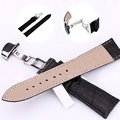 18 24mm Women Men Watch Band Strap Butterfly Pattern Deployant Clasp Buckle Leather Correas de reloj