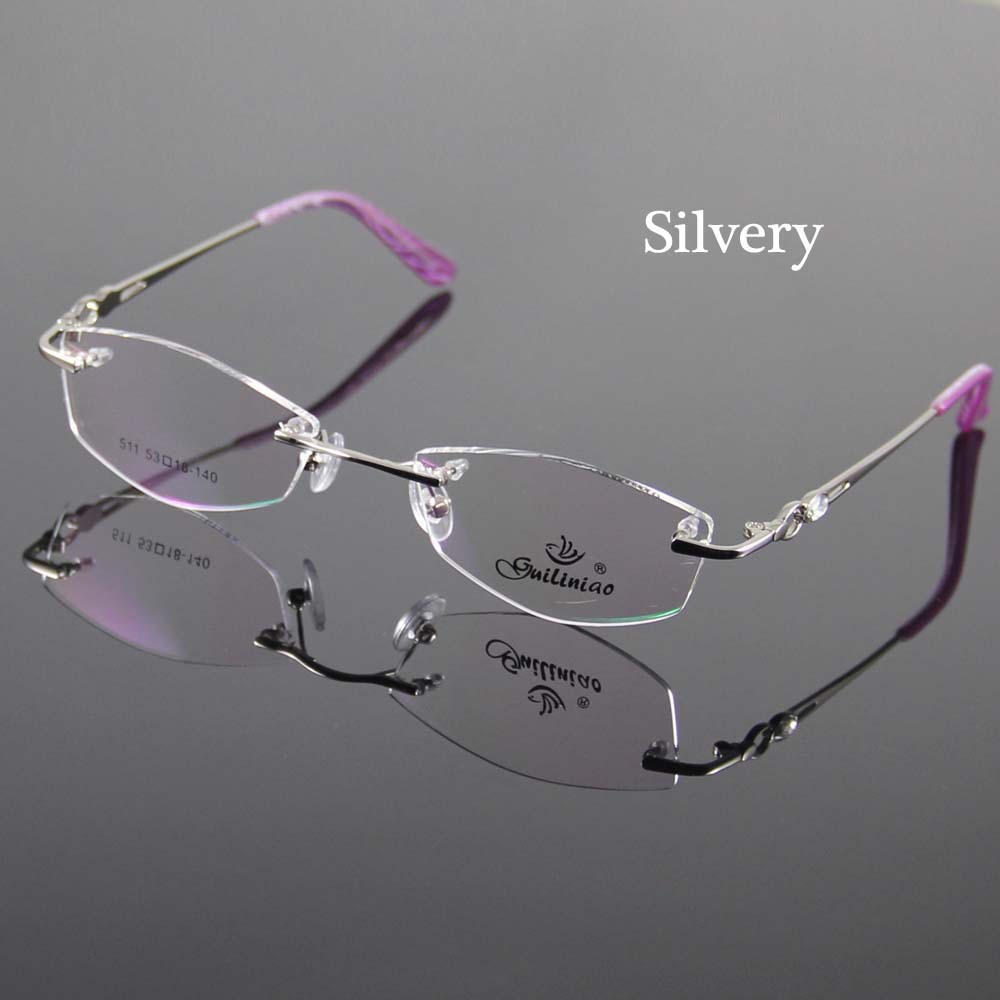 2 Color Eyeglasses Frame Women Rimless Glasses Frame Women ...