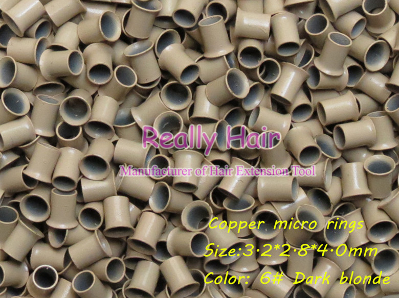 3 2 2 8 4 0mm 6 Dark blonde 1000pcs copper flared ring easily locks copper