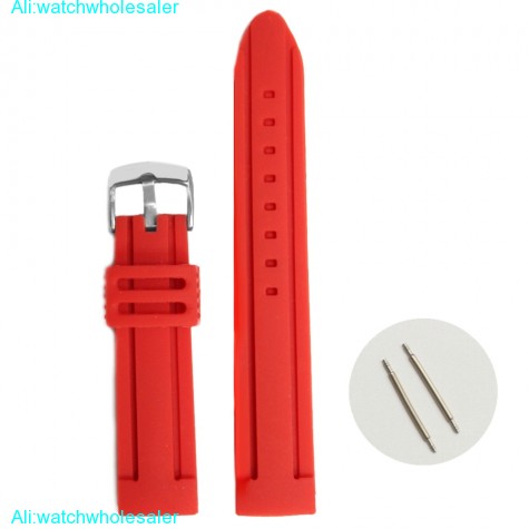 20mm Hot Red Color Silicone Jelly Rubber Ladies Watch Band Straps WB1072F20JB