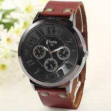 2015 Casual Jewelry Watch Clocks Mens Wrist Watch Wristwatches Analog Quartz Cow Leather Men Watches Wristwatch