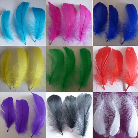 Image of 100 pcs Natural Feather goose 10 cm colored feathers colorful feather decoration Wedding DIY feathers material accessories