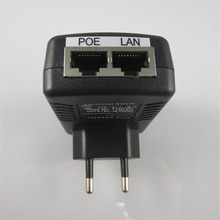 DC48V 0.5A 10/100Mbps Base-T Power over Ethernet PoE Injector,overload/over power/short circuit protection,US/EU plug optional