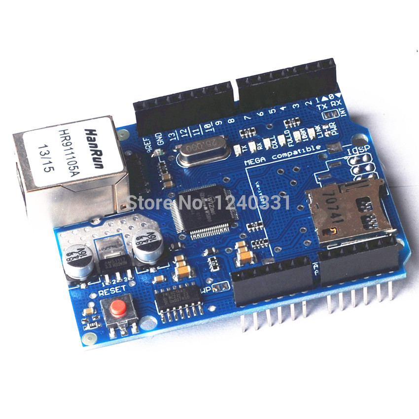 2PCS/LOT Ethernet Shield W5100 for arduino UNO Mega 1280 2560 UNO R3 ATMEGA 328 Best prices&Freeshipping