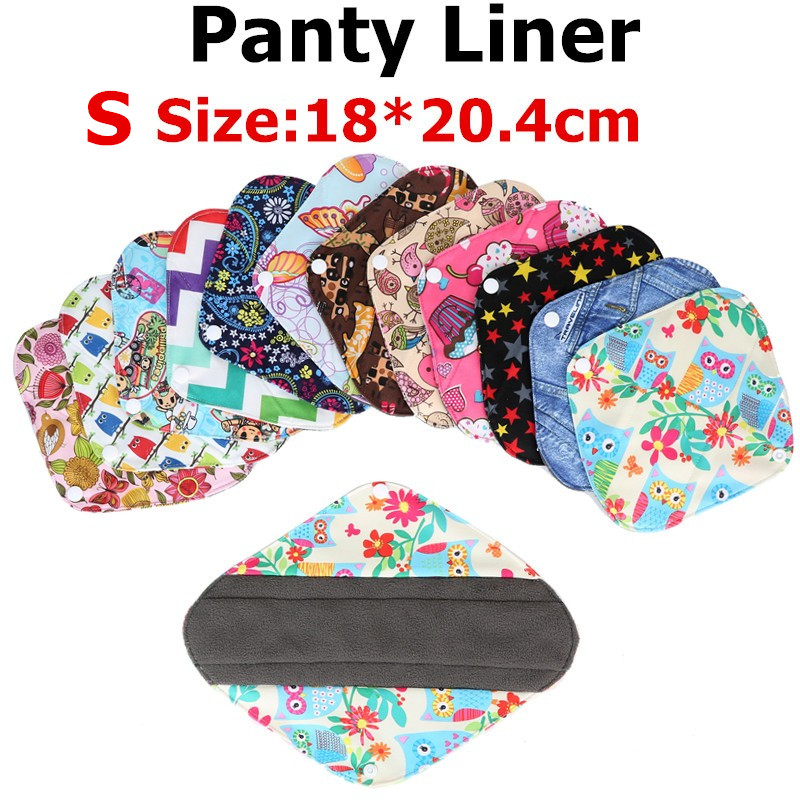 Image of Free shipping bamboo charcoal panty liner menstroal pad cloth pads mama pads resealable sanitary napkin sanitary pads reusable