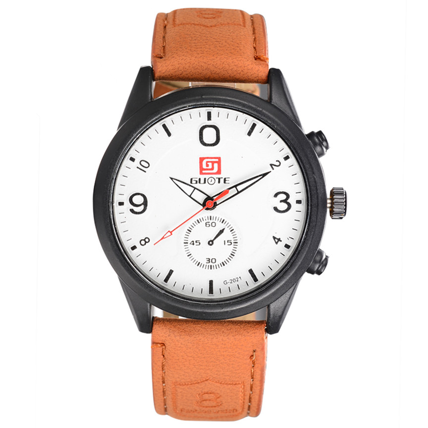 New Arrival Elegant Fashion Sport Watch Men Leather Strap Simple Elegant Casual Quartz Wristwatch Luxury Clock Relogio Masculino