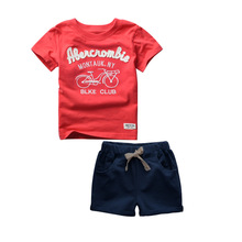 2016 Summer Style Kids Clothes Boys Set T-shirt Shorts Pants 2pc Fashion Children Clothing Cotton Child Suit For Wedding Costume