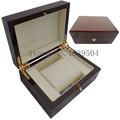 Top Quanlity Light Red Watch Box Wood Without LOGO Metal Lock Paint Luxury Brand Watch Gift