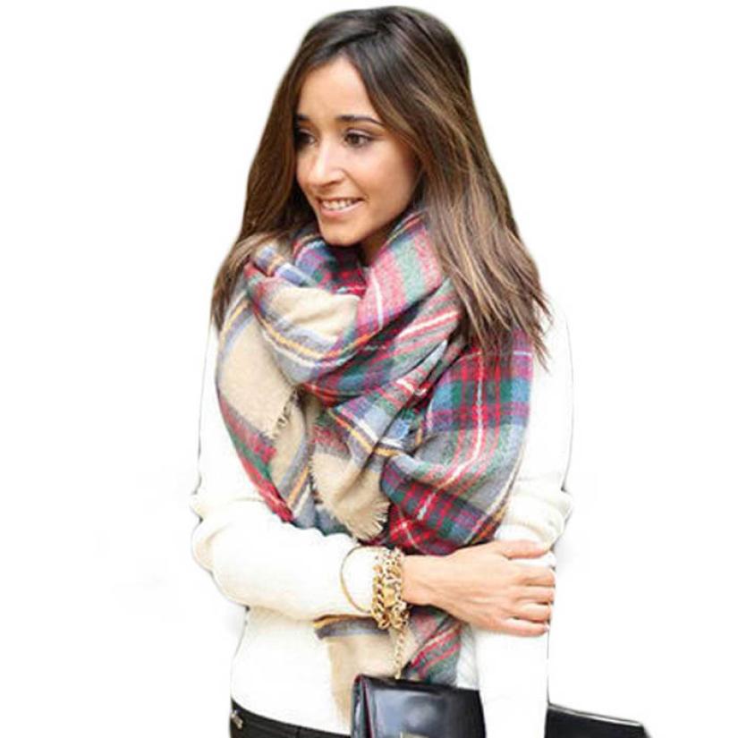 women winter scarfs 2015 Hot Wool Blend Blanket Oversized font b Tartan b font Scarf Wrap