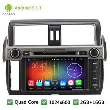 Quad Core 16GB Android 5.1.1 2Din HD 1024*600 WIFI FM Car DVD Player Radio Stereo Screen For Toyota Land Cruiser Prado 2014 2015