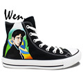 Wen Black Hand Painted Shoes Design Custom Sneakers The X Files Man Woman s High Top