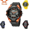 VILAM Sports Watches Digital LED Quartz Dual Display Wristwatches Rubber Strap Relogio Men Boy Wristwatch Women