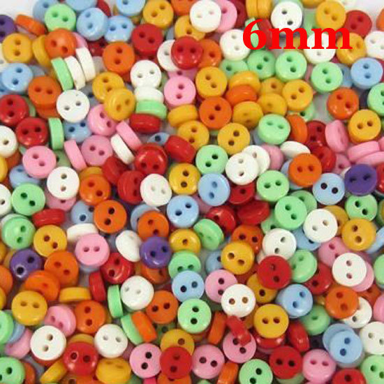 Image of Hot Sale Random Mixed 2 Holes Resin Buttons Scrapbooking 6mm Decorative Buttons Apparel Sewing 600Pcs/lot