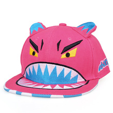 Free Shipping fashion shark cap with embroidery cartoon baseball cap with ears eyes cartoon hip hop