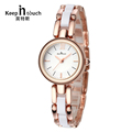 Luxury Wristwatch Bracelet Women Watches Gold Imitation Ceramic Quartz Watch Ladies Waterproof Clock Relogio Feminino Dourado