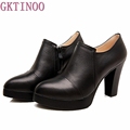 spring and autumn women s shoes thick high heels fashion women genuine leather shoes first layer