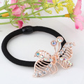 Free Shipping New 2016 Korean Original Elastic Rubber Band Hair Accessories Diamond Pearl Hair Rope Alloy