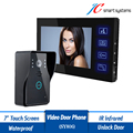 Wired Door Phone 7 Touch Screen Monitor Hidden Security Intercom Cameras Kit With Doorbell