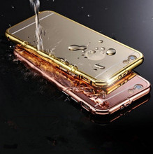 2016 luxury coque aluminium Mirror mobile phone bag back cover i phone6 phone5 4.7inch case for Apple iphone 6s 6 s 5 5s plus