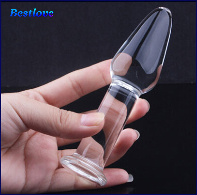 New Hot Sale 12x3cm Glass Dildo Anal Sex Toy Adult Butt Plugs Sex products For Women & Glass Anal Toys
