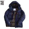 TIGER FORCE 2016 Brand Men Winter Padded Jacket Fashion Cotton Polyester Thick Coat Parka With Hood