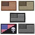 Cool Multicolor Rectangle Double Side USA Flag Embroidery Trim Patch USA Army Morale Armbands Shoulder Badge