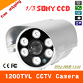 Free shipping 2016 NEW 1 3 SONY CCD HD 1200TVL Waterproof Outdoor security camera 6 Pcs