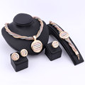 Jewelry Sets For Women Wedding Bridal Party Imitated Crystal Gold Plated Pendant Statement Necklace Earrings Bracelet