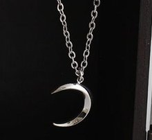 Free Shipping giftBag Wholesale Crystal fashion jewelry gothic Turandot s month the up crescent moon necklace