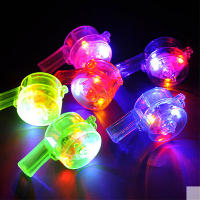 Wholesale Hot 6*3cm Multi Color LED Flashing Whistle Blinking Bar