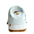 Korean Floral Lace Denim Canvas Printing Backpack Women School Bags for Teenage Girls Bookbags Vintage Laptop