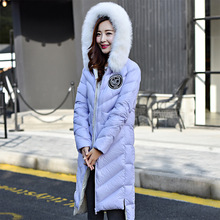 Brand New 2016 High Quality Large Real Fox Fur Collar Women Down Jacket Winter White Duck Down Coat Long Women Thick Parkas