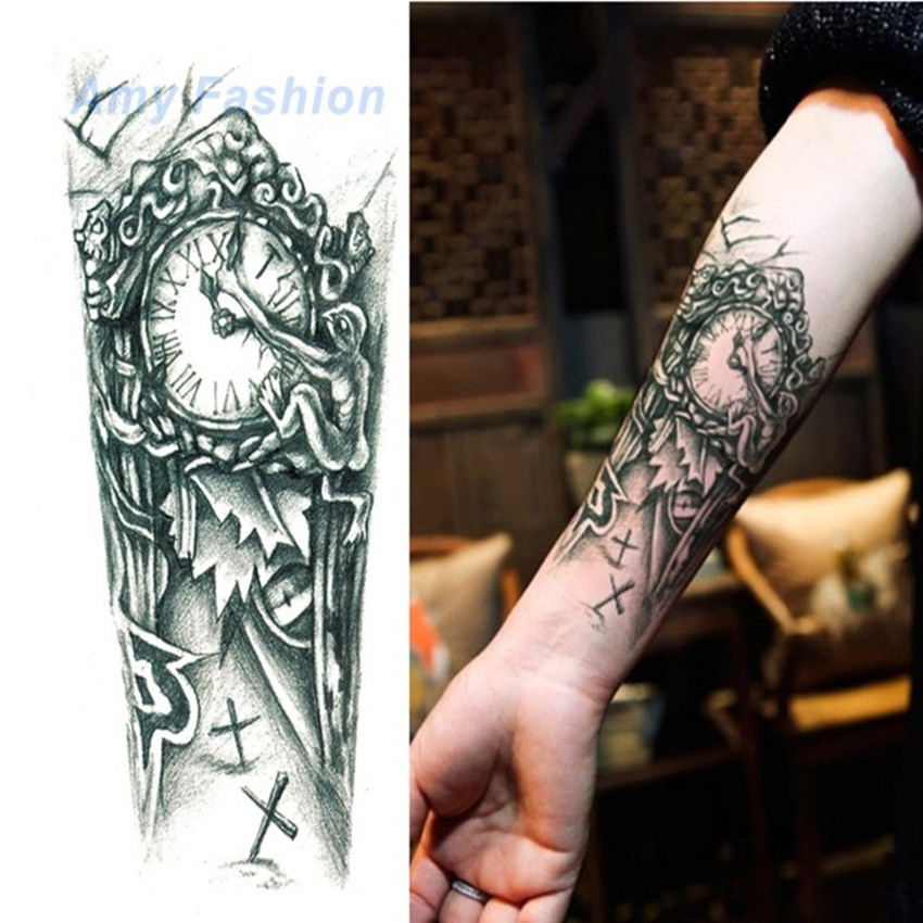 Image of New Waterproof Flower Tattoo 3D Tattoo Sticker Mechanical Tattoo Male Women Body Paint Temporary Body Rocker Tattoo