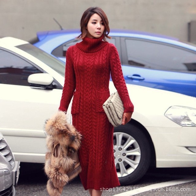 Womens cable knit sweater dress